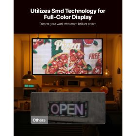 Programmable LED Sign, P5 Full Color Flexible Digital Scrolling Panel, DIY Custom Text Pattern GIF Display