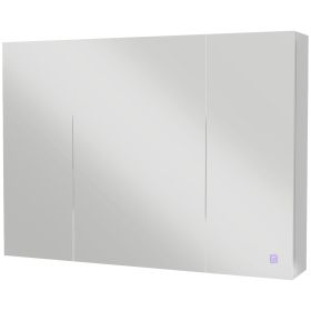 Bathroom Mirror Cabinet with Light, Bathroom Storage Cupboard with USB Charge, Adjustable Shelf, 35.5"W x 25.5"H, White