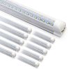 10-Pack 8ft LED Shop Light Fixture - 90W T8 Integrated LED Tube Light - 6500K 12000LM V-Shape Linkable - High Output - Clear Cover - Plug and Play - 2