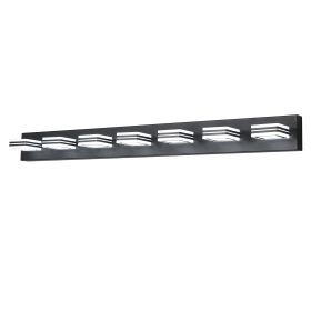 45" Modern Black 7-Light LED Vanity Light, Square Acrylic Lampshades Wall Mount Fixture for Bathroom, Mirror Lighting