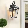 21"(H) 1-Pack Outdoor Wall Lantern Light â€“ Modern Black Metal & Clear Glass Sconce for Porch, Patio, and Garden Lighting (Bulb Not Included)