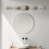 Bathroom Vanity Light, LED 5 Bulb Crystal Sand Acrylic Shades, Wall Mounted Decorative Lighting Fixture