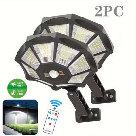 2 Pack Solar Motion Sensor Lights Outdoor, IP55 Waterproof Dusk to Dawn Solar Wall Lights, Energy Saving Security Flood Lights for Yard, Patio, Barn