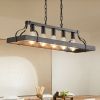 34-Inch Black Industrial Pendant Light with 5 E26 Bulb Sockets, Adjustable Chain Height â€“ Modern Farmhouse Linear Chandelier for Dining Room