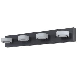 29" Modern 4-Light LED Vanity Light, Sleek Black Bathroom Wall Light Fixture for Mirror, Shower, and Bathroom Decor