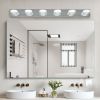 45" Modern 6-Light LED Vanity Light, Sleek Chrome Bathroom Wall Light Fixture for Mirror, Shower, and Bathroom Decor