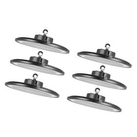 6 Pack LED High Bay Lights, 5000K 150W 21000LM Super Bright UFO LED Warehouse Shop Lights, IP65 Waterproof