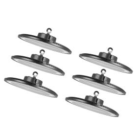 6 Pack LED High Bay Lights, 5000K 200W 30000LM Super Bright UFO LED Warehouse Shop Lights, IP65 Waterproof