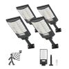 4 Pack 500W Solar Street Lights Outdoor, 50000LM, Commercial Parking Lot Lights Dusk to Dawn, LED Flood Security Lamp with Motion Sensor