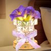 Purple Morning Glory Flower Table Lamp, Artificial Flowers Birthday Gifts for Women Mom Grandma Sister