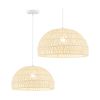 Height-Adjustable Farmhouse Rattan Pendant Lights with Adjustable Hanging Rope