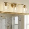 Luster Three Lights Vanity With Clear Glass for Bathrooms above Mirror Wall Lamp - Satin Brass