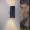 mirrea Modern Outdoor Porch Light Patio Light in 2 Lights with Aluminum Rectangular Tube and Tempered Glass Cover Waterproof Wall Sconce 2 Pack (Matte