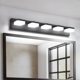 Bathroom Vanity Lights Over Mirror for Mirror Led Light Fixture 5 Lights Modern Black Vanity Light