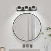 3 Lights Modern Black Vanity Light Up and Down Black LED Vanity Light Fixtures Bathroom Wall Light Over Mirror 6000K