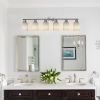 39" Modern 6-Light Vanity Wall Sconce, Brushed Nickel Finish with Frosted Glass Shades for Bathroom or Hallway Lighting (No Bulbs)