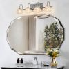 23" Nickel Finish Vintage Crystal Vanity Light - Elegant 4-Light Bathroom Mirror Fixture with Clear Glass Shades (No Bulbs)