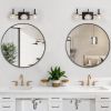 17" Retro 3-Light Bathroom Vanity Light Fixture - Black Finish with Crystal Glass Shades, Wall Mounted Lighting for Bathroom, Powder Room