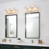 17" Modern Crystal Bathroom Vanity Light, 3-Light Golden Wall Sconce with Clear Glass Shade, Elegant Wall Mount Lighting for Bathroom, Powder Room