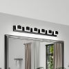 LED Black Modern Vanity Light 6 Light Matte Black Bathroom Vanity Lights Acrylic Bathroom Vanity Lights Fixtures