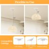 Height-Adjustable Farmhouse Rattan Pendant Lights with Adjustable Hanging Rope