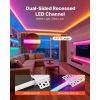 Plaster-in LED Aluminum Channel, 10-Pack 6.6 ft/2M, Trimless Recessed Drywall LED Strip Diffuser Channel, with Milky Cover