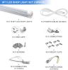 10-Pack 8ft LED Shop Light Fixture - 90W T8 Integrated LED Tube Light - 6500K 12000LM V-Shape Linkable - High Output - Clear Cover - Plug and Play - 2