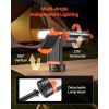 LED Work Light with Stand, 8Ah, Rechargeable Cordless Camping Light, with 3 Lamp Heads, Detachable Tripod Stand, 2200 Lumens 3000K-6500K Dimmable