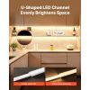 10-Pack 6.6 ft/2M U Shape LED Aluminum Channel, with Milky Cover, End Caps and Mounting Clips, Aluminum Profile for LED Strip Light Installations