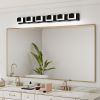 LED Black Modern Vanity Light 6 Light Matte Black Bathroom Vanity Lights Acrylic Bathroom Vanity Lights Fixtures