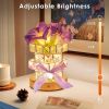 Purple Morning Glory Flower Table Lamp, Artificial Flowers Birthday Gifts for Women Mom Grandma Sister