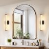 19.7'' Black Bathroom Wall Sconce Set of 2, Modern Single Sconce Wall Lighting, Upgrated K9 Crystal Bronze Wall Light, Bedroom Vanity Sconce