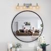 23" Nickel Finish Vintage Crystal Vanity Light - Elegant 4-Light Bathroom Mirror Fixture with Clear Glass Shades (No Bulbs)
