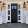 23"(H) 1-Pack Outdoor Wall Lantern Light â€“ Vintage Black Metal Sconce with Clear Seeded Glass for Porch, Patio, and Garden (Bulb Not Included)