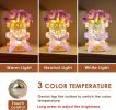 Purple Morning Glory Flower Table Lamp, Artificial Flowers Birthday Gifts for Women Mom Grandma Sister