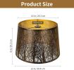 Etched Forest Metal Lampshade, ALUCSET Drum Metal Lamp Shade for Table Lamp