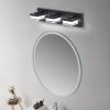 Modern Led Vanity Light for Bathroom Transparent Acrylic Matt Black 3 Light Over Mirror Vanity Light