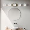Bathroom Vanity Light, LED 5 Bulb Crystal Sand Acrylic Shades, Wall Mounted Decorative Lighting Fixture