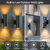Modern Outdoor Porch Light Patio Light in 2 Lights with Aluminum Cylinder and Tempered Glass Cover Waterproof Wall Sconce 4 Pack (Matte Black)