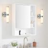 Resin Imitation Marble and Chrome Wall Sconce, Set of 2,Modern Vertical Light Fixture for Bathrooms, Hallways, and Bedrooms (Only Indoor)