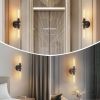 Wall Sconces Set of Two, Hardwired Matte Black Bathroom Sconces Wall Lighting with Clear Glass