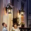 14" Outdoor Wall Lanterns 2-Pack, Black Waterproof Wall Sconce with Clear Glass Panels, Vintage Exterior Light Fixture for Porch, Patio, Garden