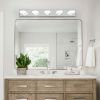37" Modern 5-Light LED Vanity Light Fixture - Chrome Finish with Acrylic Light Shades - Energy-Efficient Bathroom Wall Sconce - Dimmable for Mirror