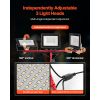 LED Work Light with Stand, 21000 Lumens, Three-Head Portable Camping Light with Individual Switch, Tripod Stand, 10.83 ft Power Cord