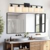 6-Light Black Vanity Lights, 38'' Modern Bathroom Vanity Lighting Fixtures for Mirror, Matte Bathroom Lighting Fixtures