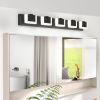 5 Lights Modern Black Vanity Light Up and Down Black Bathroom Lighting Fixtures LED Bathroom Wall Light Over Mirror 6000K