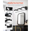 3-Light LED Modern Vanity Light Fixtures, 19.69-Inch, Black Finish Bathroom Wall Lighting Fixture Over Mirror, with IP44 Waterproof, for Bathroom