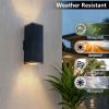 mirrea Modern Outdoor Porch Light Patio Light in 2 Lights with Aluminum Rectangular Tube and Tempered Glass Cover Waterproof Wall Sconce 2 Pack (Matte