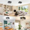 2-Light Industrial Square Flush Mount Ceiling Light, Farmhouse Ceiling Light Fixture for Kitchen