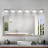 Modern Chrome LED Vanity Light, 6-Lights Wall Sconce for Bathroom and Mirror, Sleek Minimalist Design, Energy-Efficient, Easy to Install